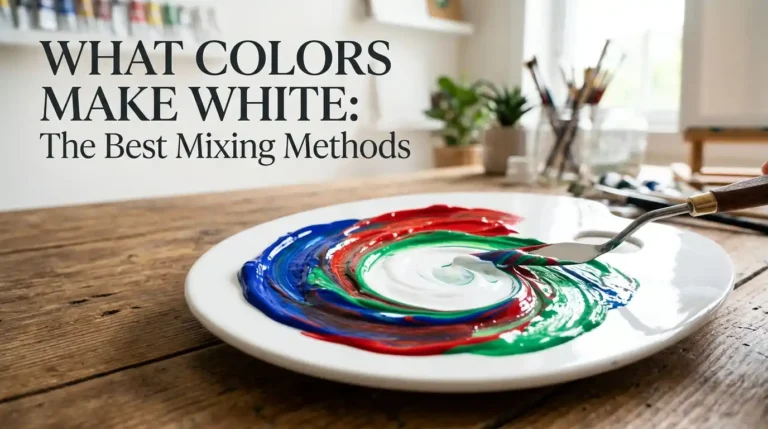 What colors make white color mixing guide showing paint, light, and digital methods for creating white