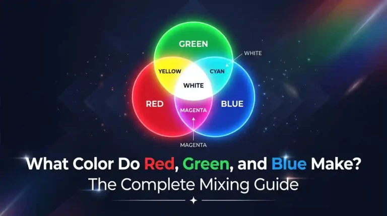 Red, green, and blue colors mixed together showing the resulting RGB color combination