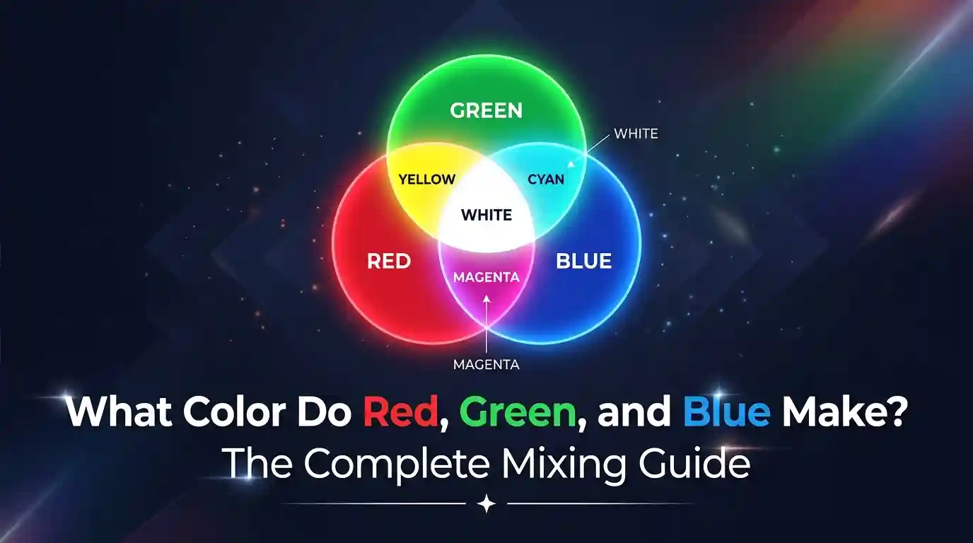 Red, green, and blue colors mixed together showing the resulting RGB color combination