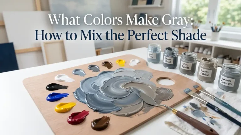 What colors make gray paint mixing guide showing different color combinations and gray shades