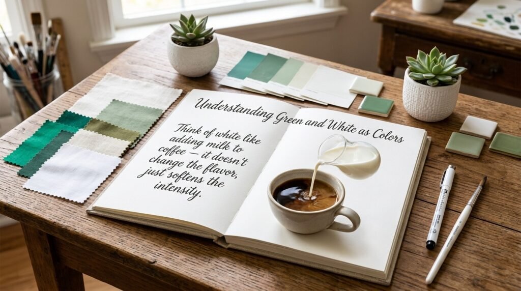 Understanding Green and White as Colors
