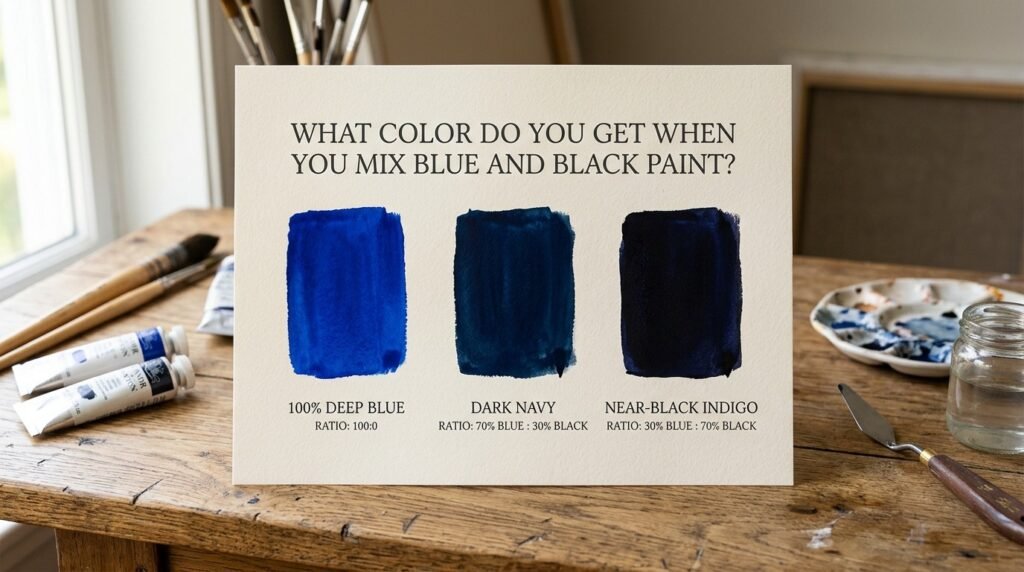 What Color Do You Get When You Mix Blue and Black Paint?