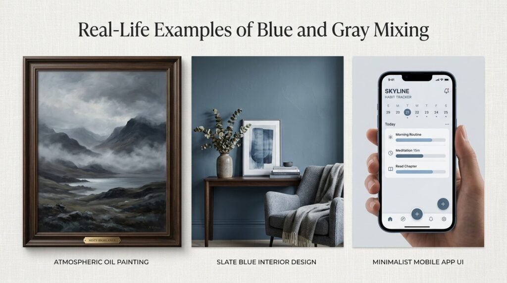 Real-Life Examples of Blue and Gray Mixing