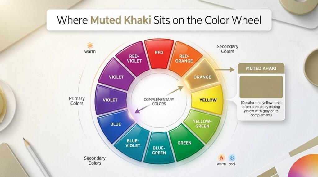 Where Muted Khaki Sits on the Color Wheel