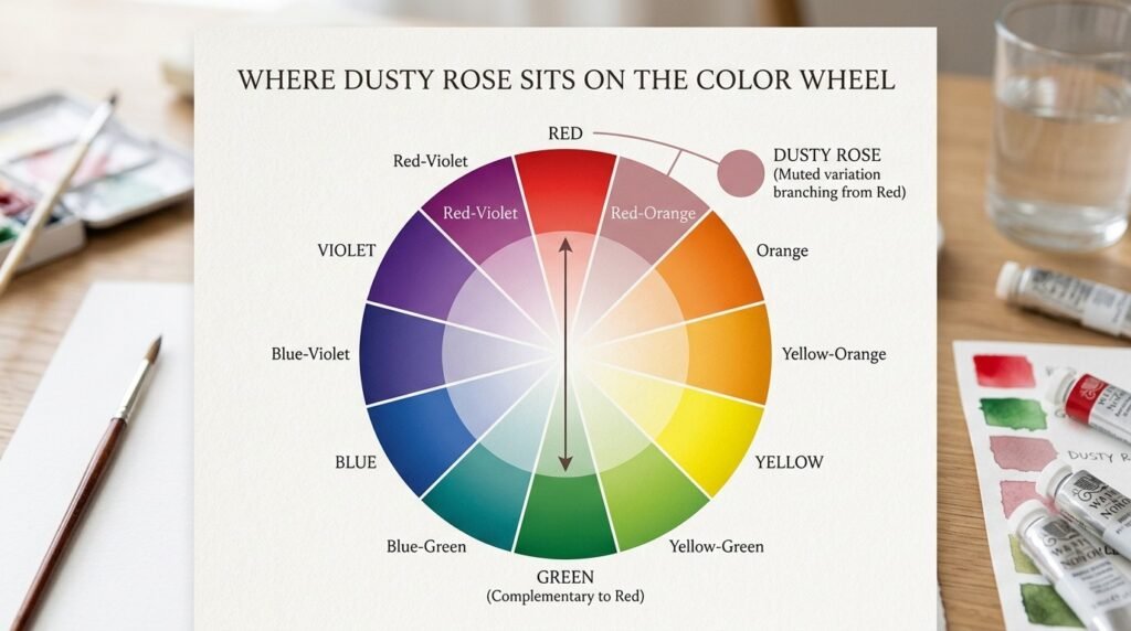 Where Dusty Rose Sits on the Color Wheel