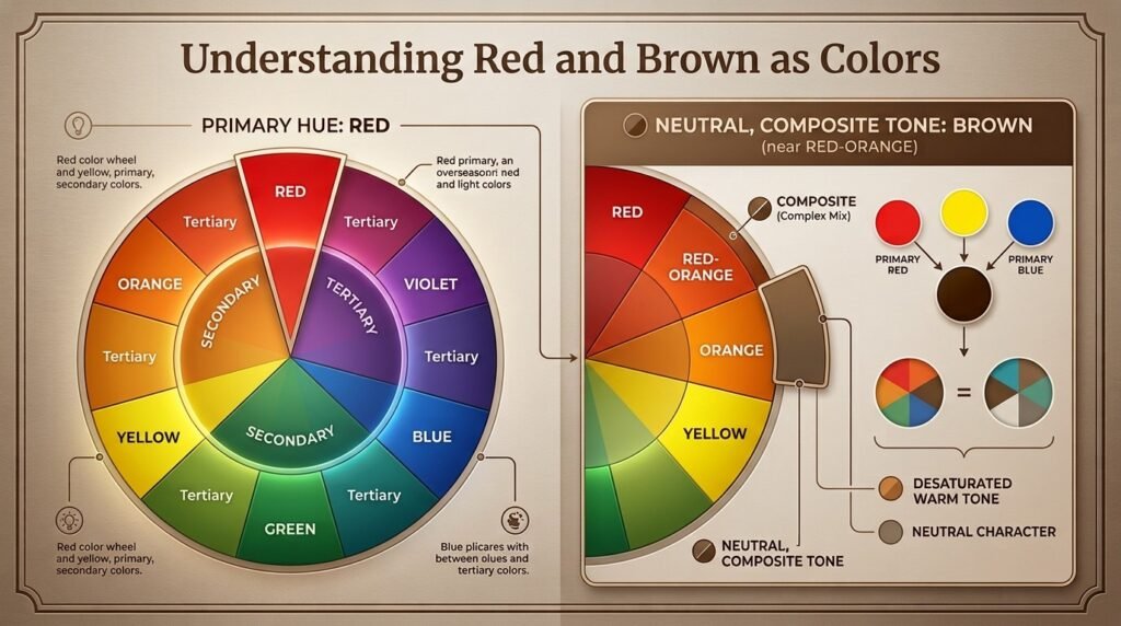Understanding Red and Brown as Colors