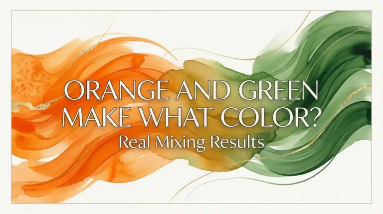 Orange and green paint mixed together showing the resulting color