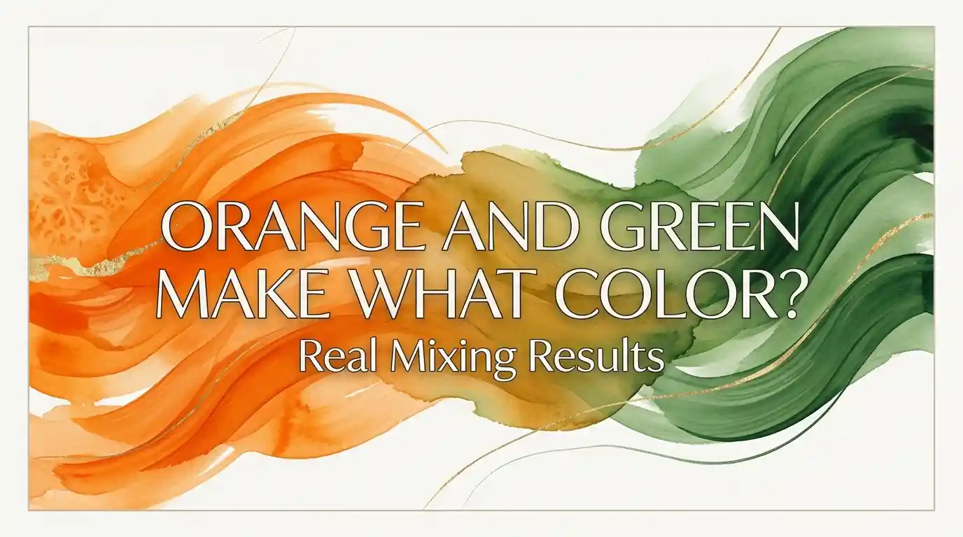 Orange and green paint mixed together showing the resulting color