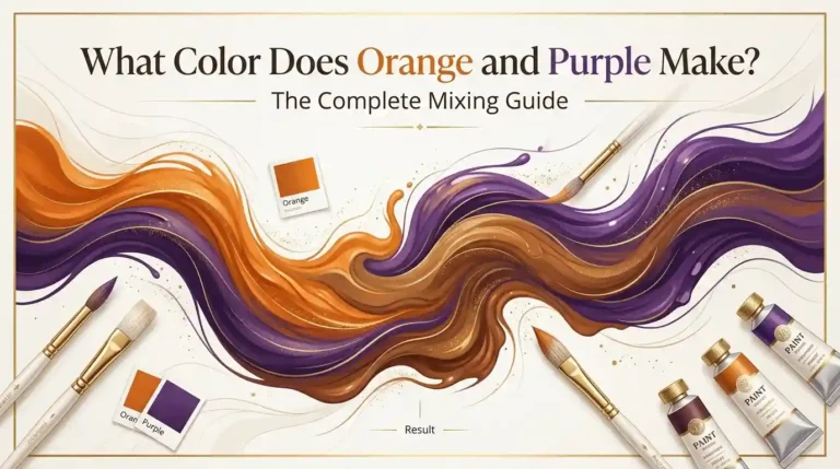 Orange and purple color mixing result