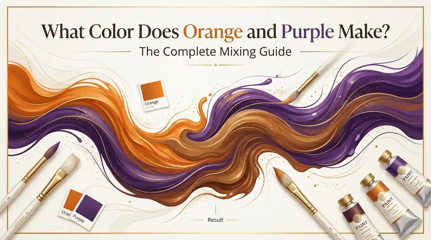 Orange and purple color mixing result