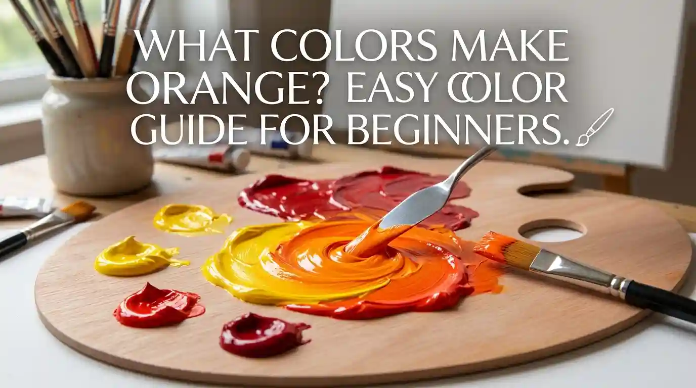 Red and yellow mixed together to make orange color