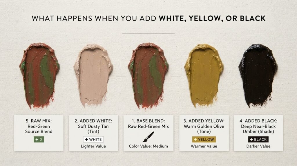 What Happens When You Add White, Yellow, or Black