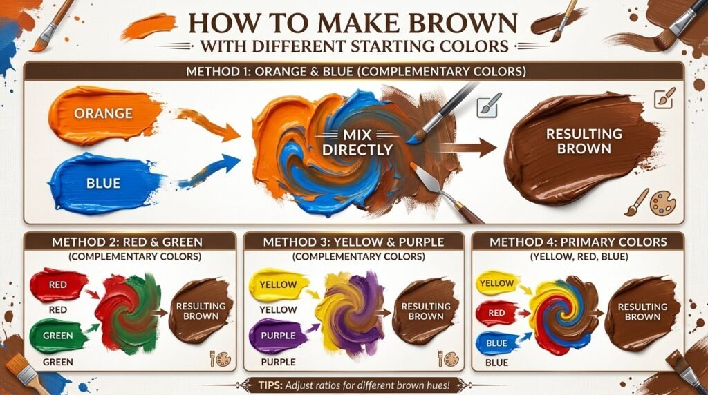 How to Make Brown With Different Starting Colors