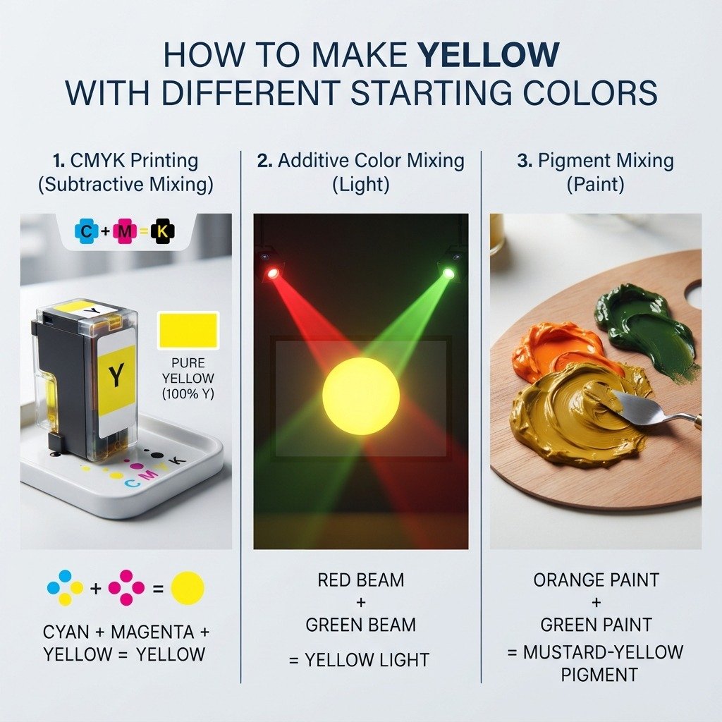 How to Make Yellow With Different Starting Colors