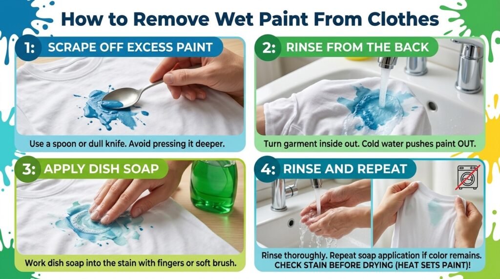 How to Remove Wet Paint From Clothes