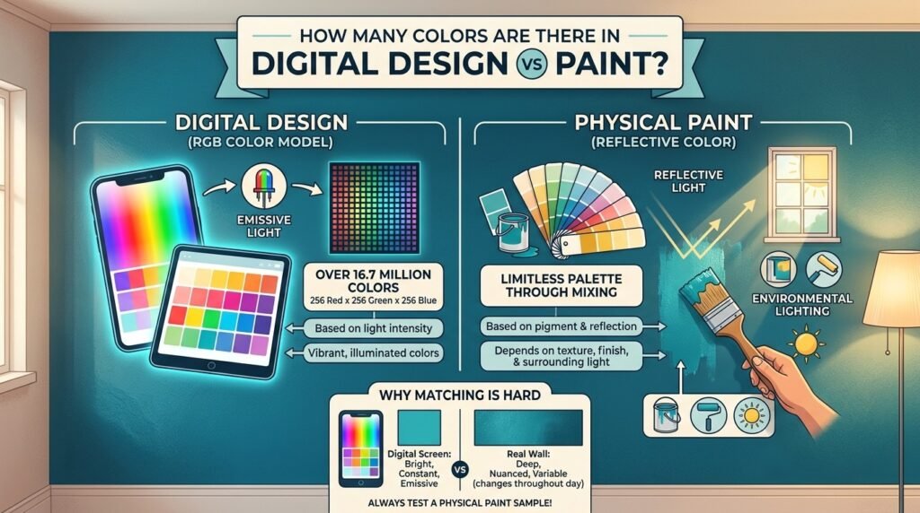 How Many Colors Are There in Digital Design vs Paint?
