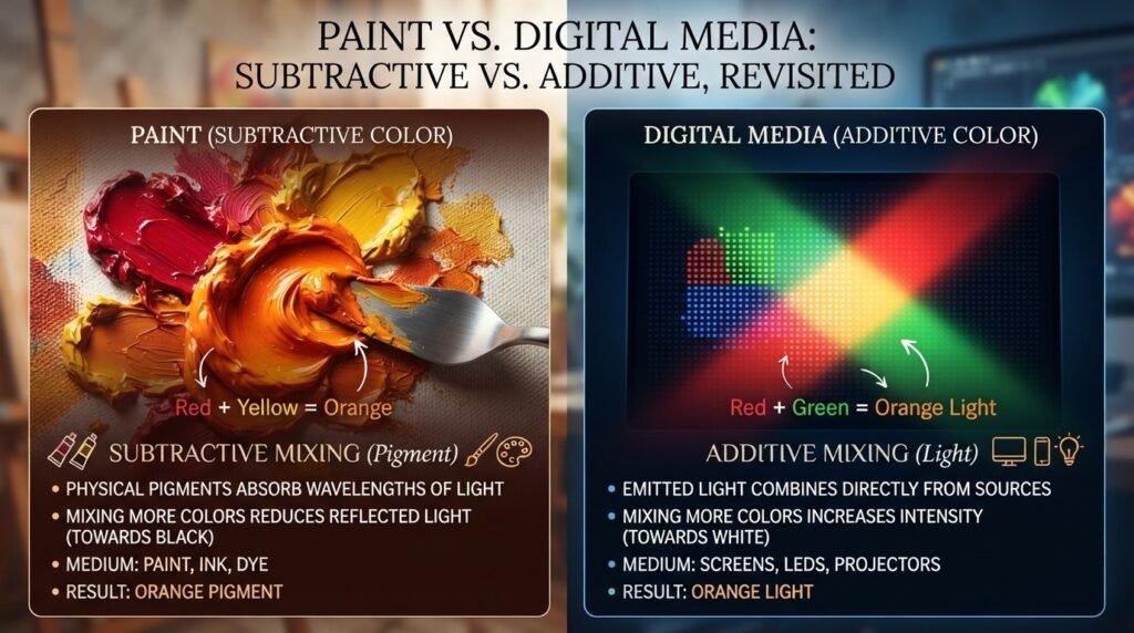 Paint vs. Digital Media: Subtractive vs. Additive, Revisited