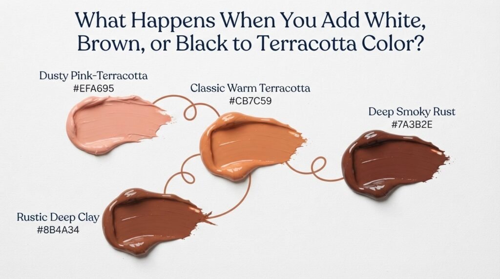 What Happens When You Add White, Brown, or Black to Terracotta Color?