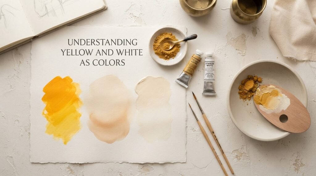 Understanding Yellow and White as Colors