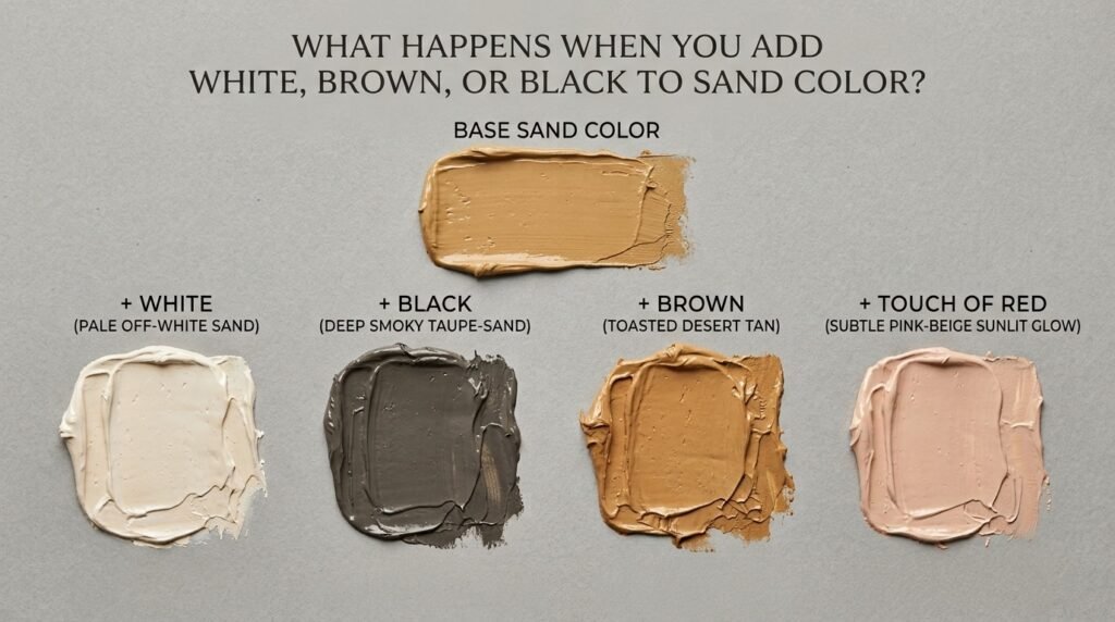 What Happens When You Add White, Brown, or Black to Sand Color?