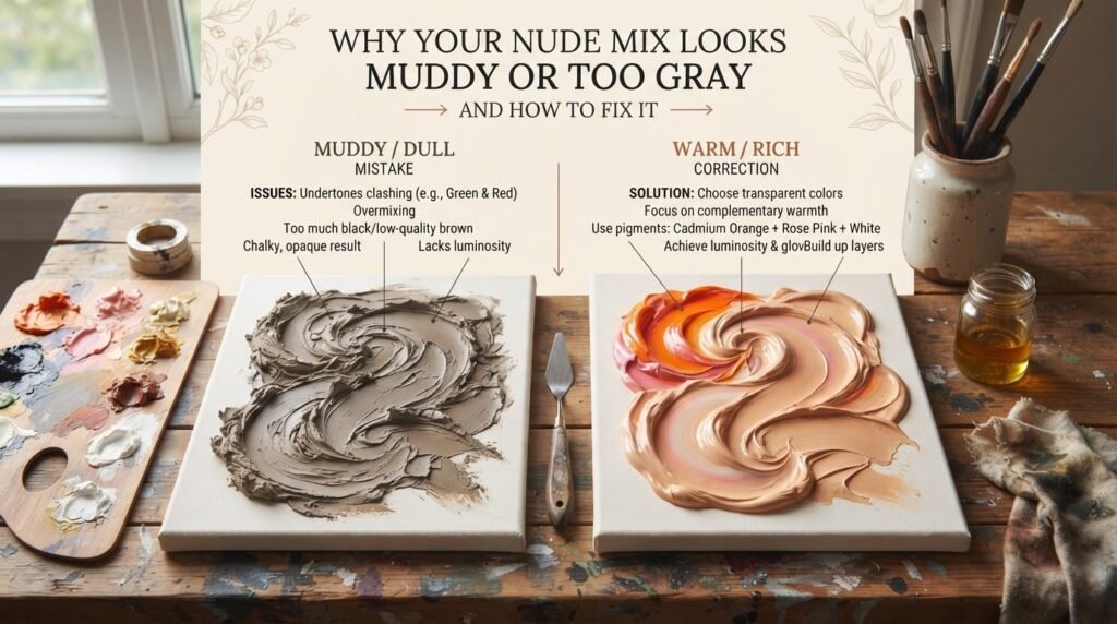 Why Your Nude Mix Looks Muddy or Too Gray — and How to Fix It