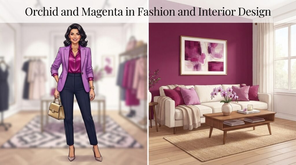 Orchid and Magenta in Fashion and Interior Design
