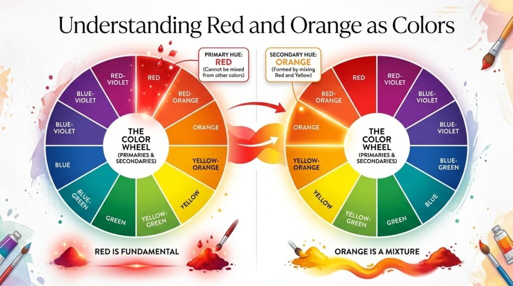 Understanding Red and Orange as Colors