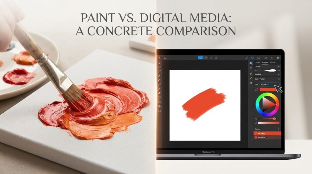 Paint vs. Digital Media: A Concrete Comparison