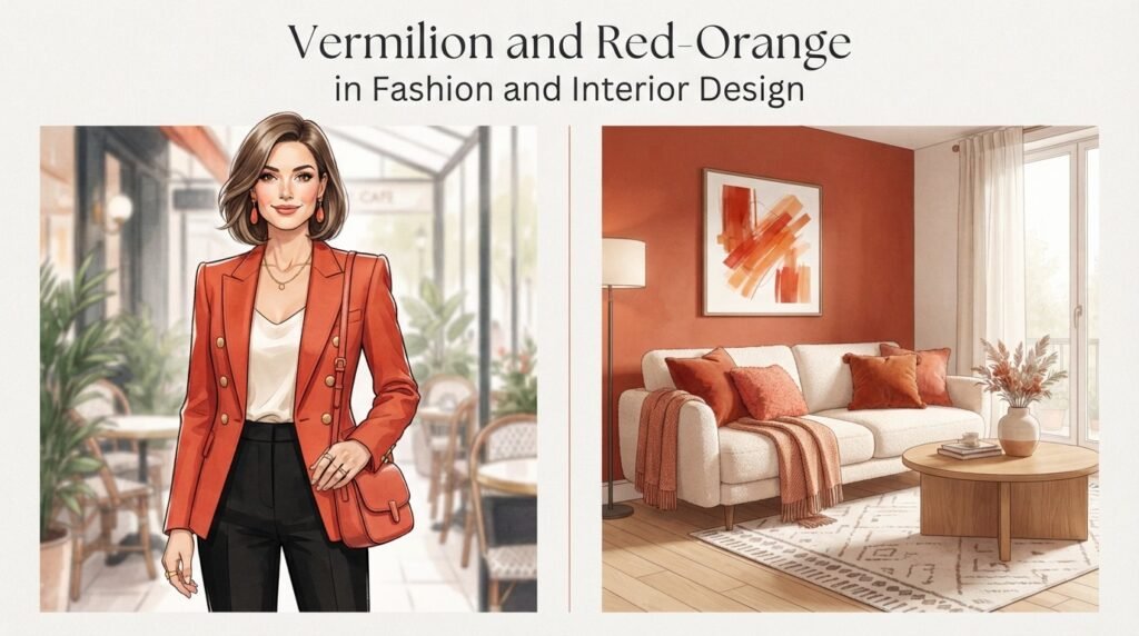 Vermilion and Red-Orange in Fashion and Interior Design