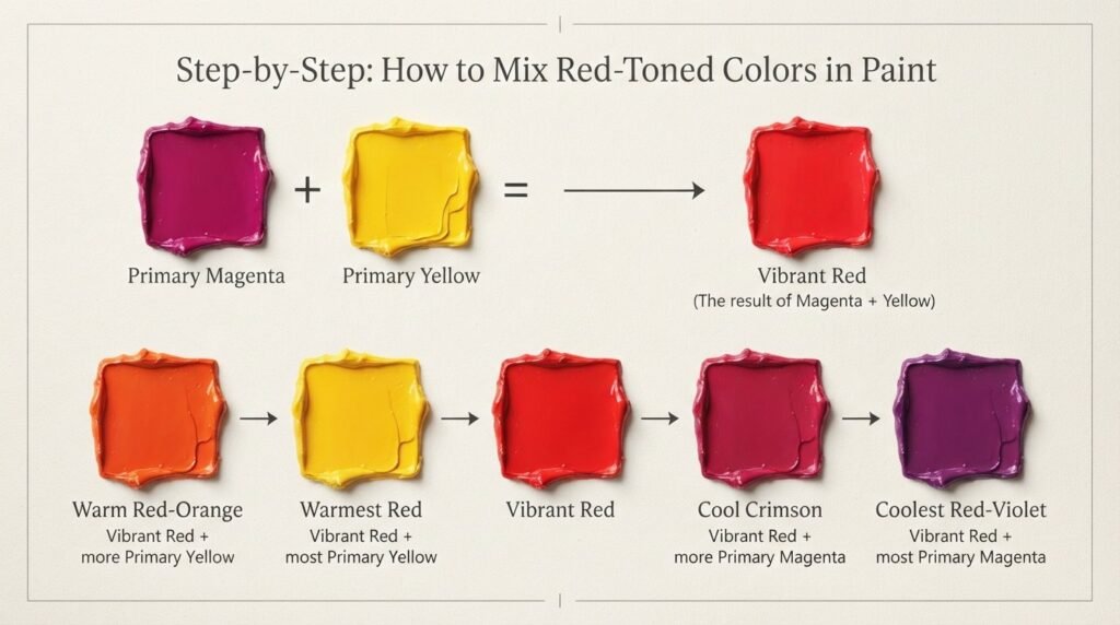 Step-by-Step: How to Mix Red-Toned Colors in Paint