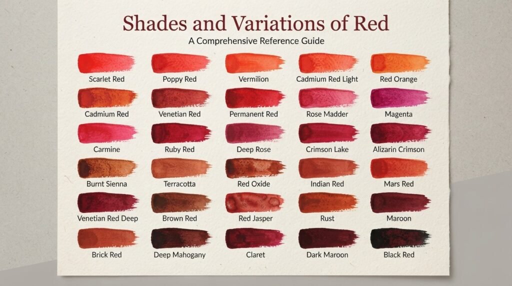 Shades and Variations of Red