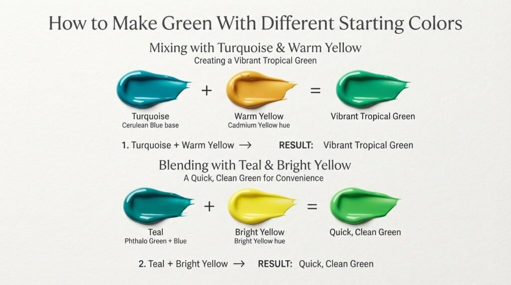 How to Make Green With Different Starting Colors
