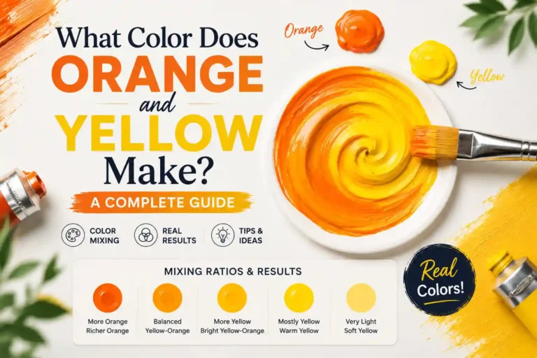 Orange and yellow paint mixed together to create a bright warm yellow-orange color