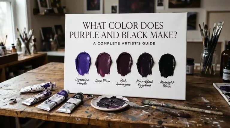 What color does purple and black make when mixed
