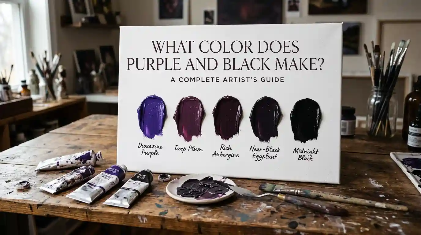 What color does purple and black make when mixed