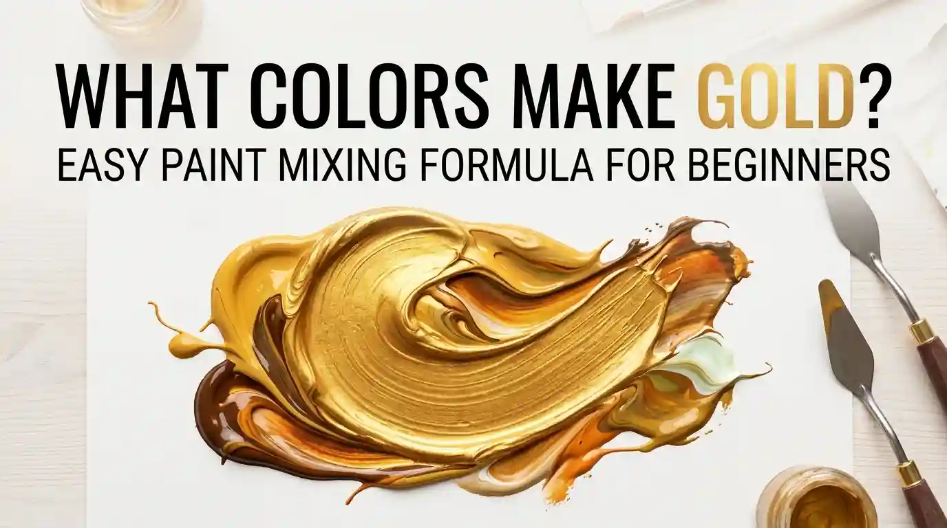 Colors mixed together to create a rich gold paint shade