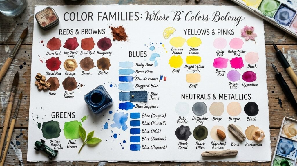 Color Families: Where "B" Colors Belong