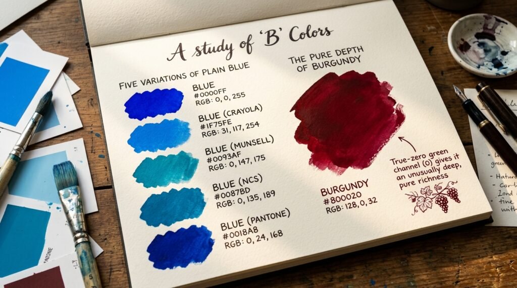 Full Comparison Table: All 62 "B" Colors